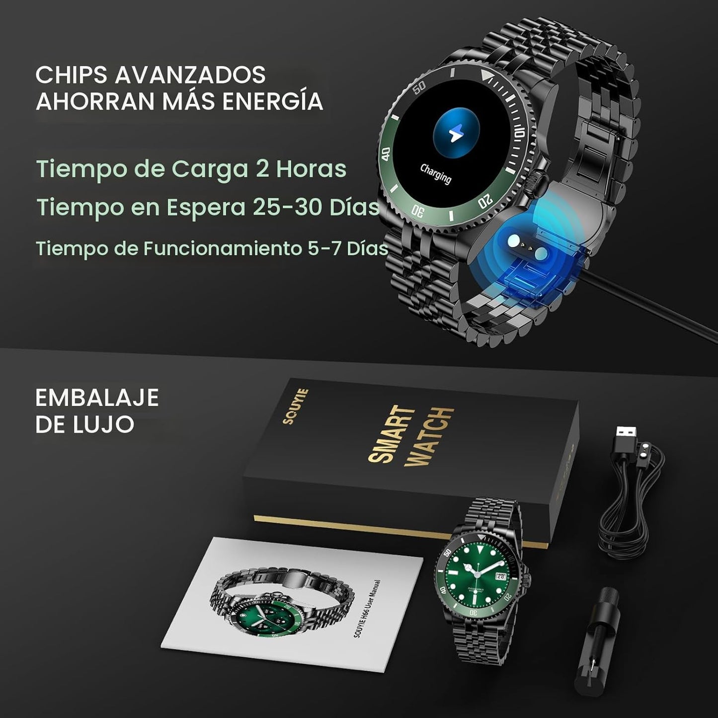 Reloj inteligente DA GPT 2025, impermeable, pantalla AMOLED de 1.19.
