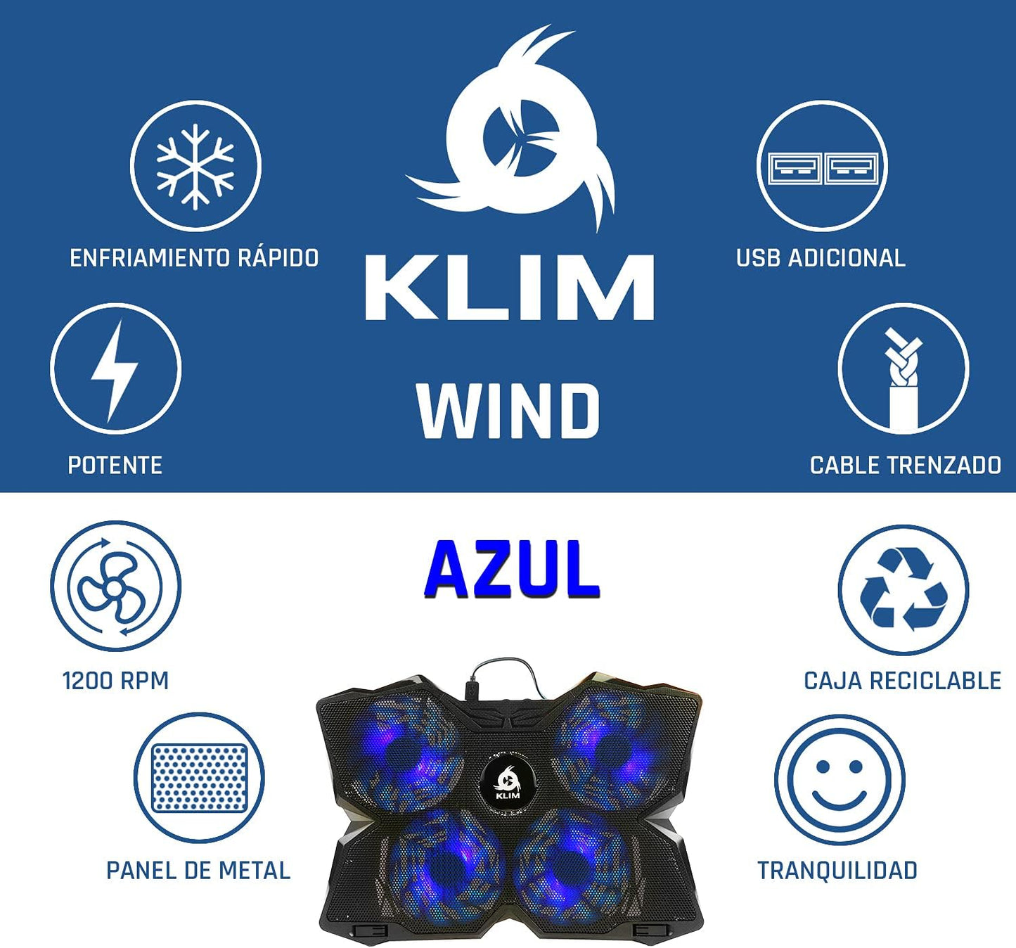 KLIM Wind Base Refrigeradora Portatil 1200 RPM