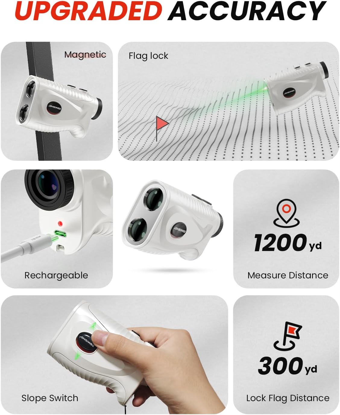 Telémetro láser de precisión con pendiente Ansiwee