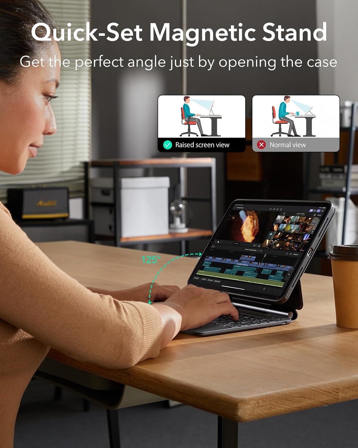 ESR - Funda para iPad Pro  de 11 Pulgadas con Teclado.