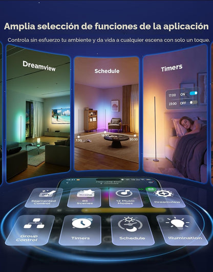 Lámpara de pie Govee, RGBIC Basic, Compatible Alexa y App negra