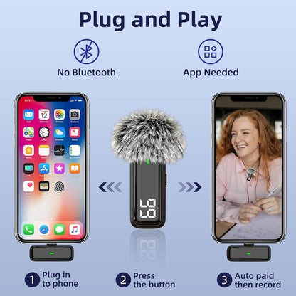 NPTCL - Micrófono inalámbrico para iPhone Android.