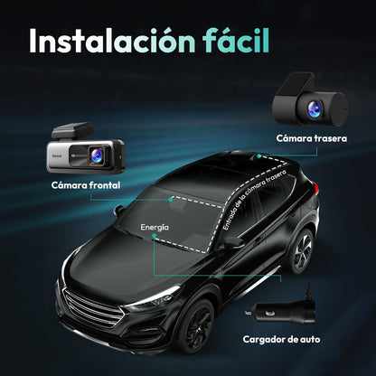 Dashcam para Auto Delantera y Trasera, BOTSLAB 4K+2K, (SIN CAJA).