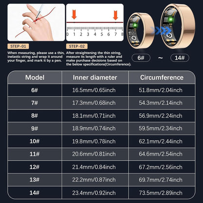 Anillo de seguimiento inteligente de salud y fitness talla #6