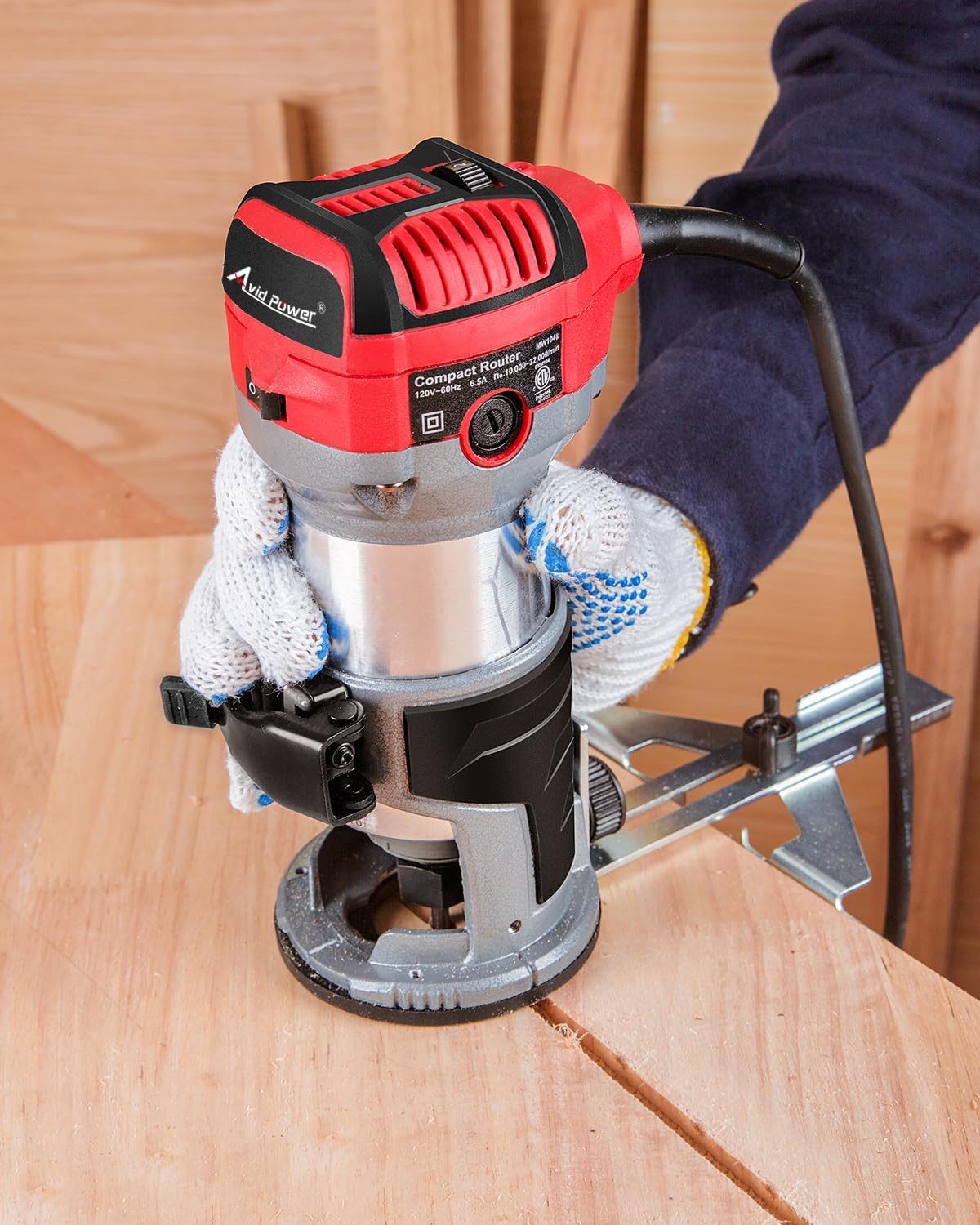 Herramientas de enrutador compacto de 6,5 amperios y 1,25 HP AVID POWER