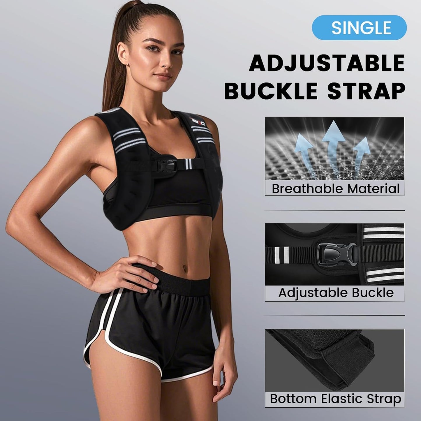 Chaleco con peso de 8lb, banda reflectante para principiantes TB3C.