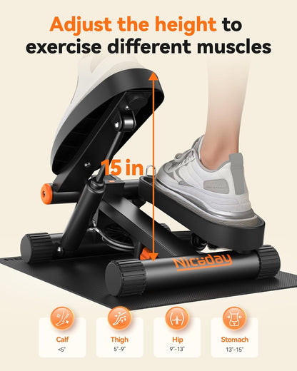 Mini escaladora con bandas de resistencia Niceday Steppers