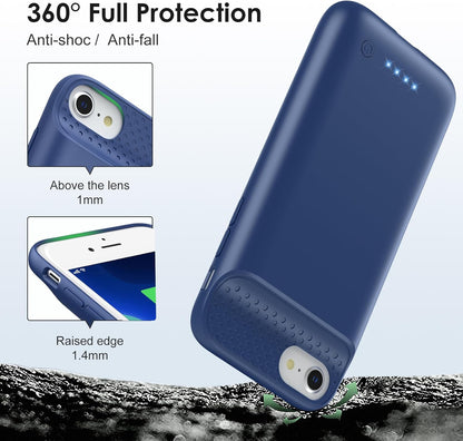 Carcasa Bateria 7000 mAh iPhone 6/7/8/SE Azul