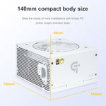 Fuente de alimentación blanca de 750 W, SAMA, 80 Plus Gold.