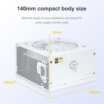 Fuente de alimentación blanca de 750 W, SAMA, 80 Plus Gold.