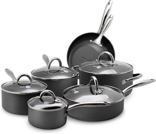 Juego de sartenes de cocina antiadherentes, 12 piezas, (DETALLE).