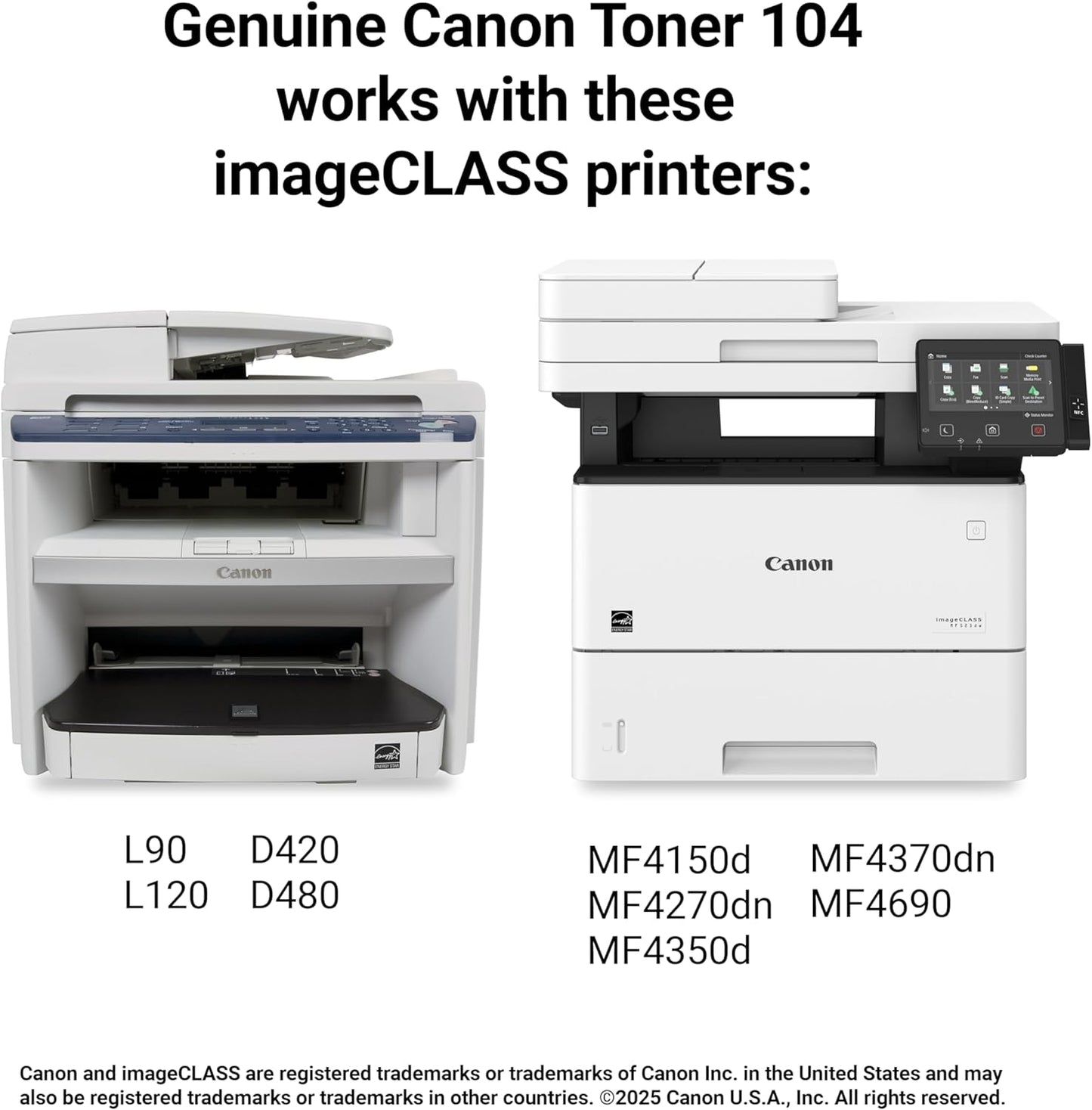 Cartucho Imageclass 104, Negro, CANON, 4600 series, L90, L120.