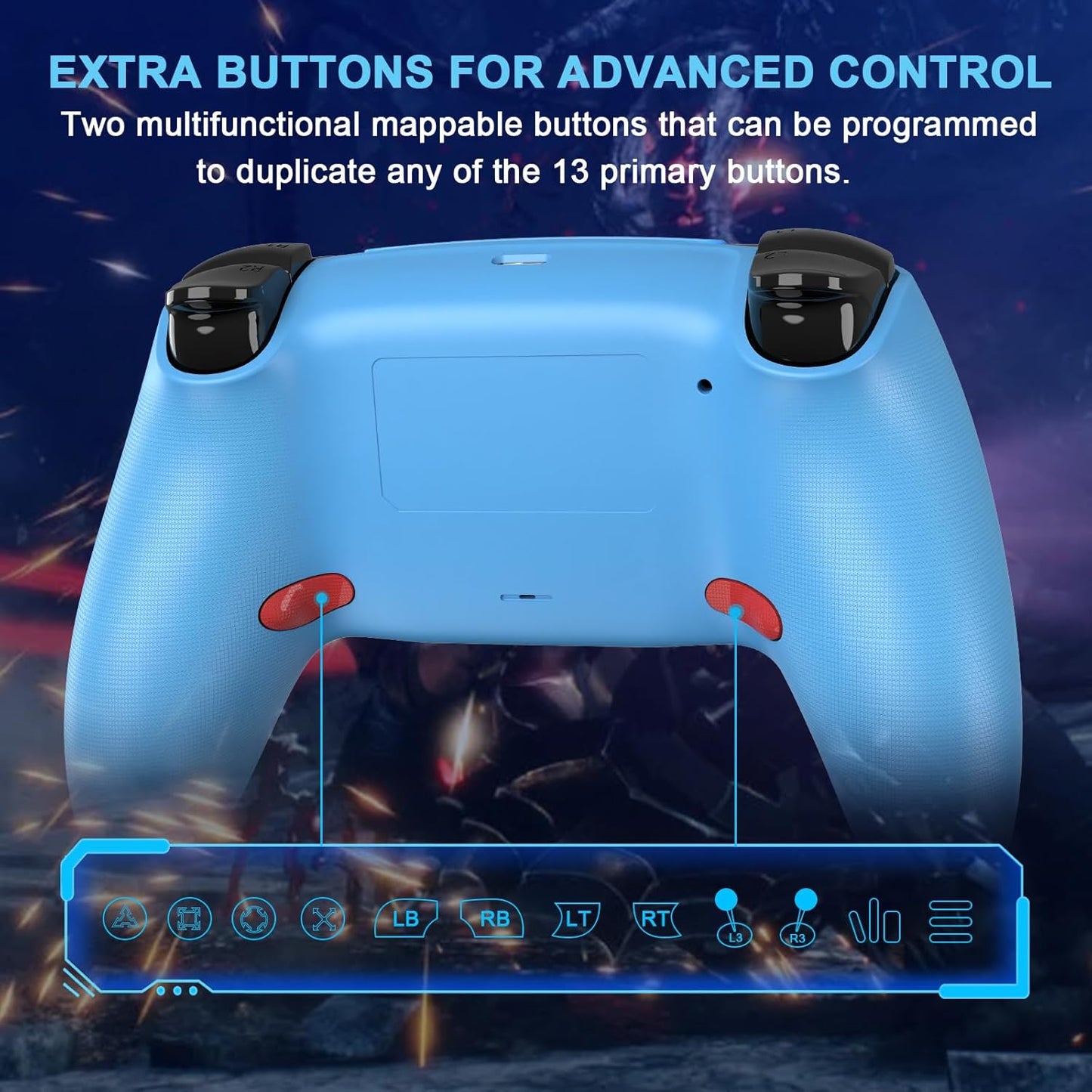 Controlador inalámbrico Ymir para Fire TV con 2 botones de mapa/Macro Turbo. usado