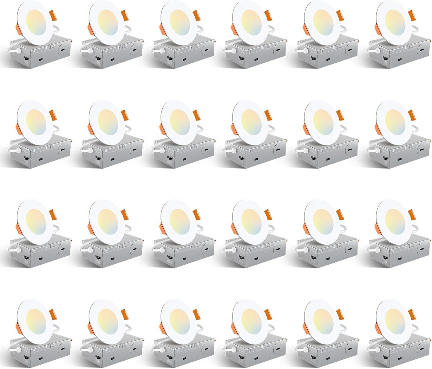 Amico Paquete de 24 luces LED empotrables ultrafinas 3"