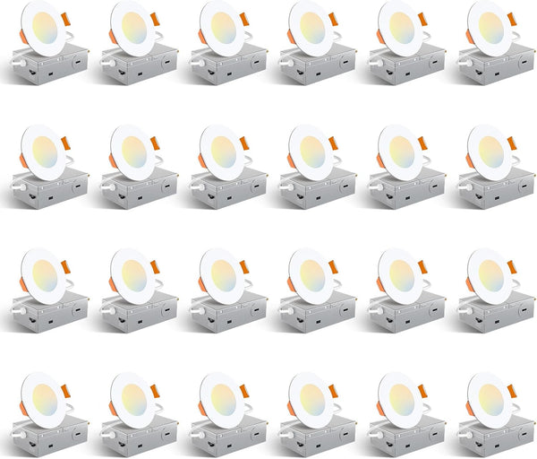 Amico Paquete de 24 luces LED empotrables ultrafinas 3"