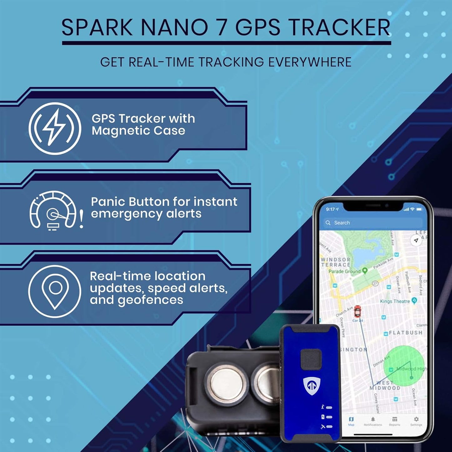 Rastreador GPS para vehículos Brickhouse Security Spark Nano 7