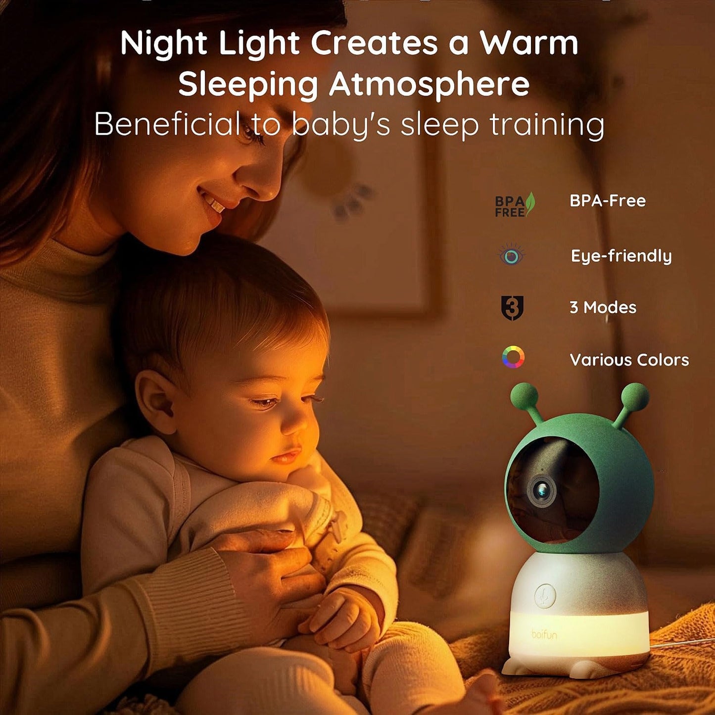 Monitor de bebé BOIFUN 6T, compatible con 2 cámaras.(USADO).