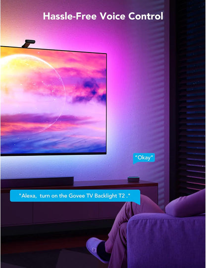 Retroiluminación para TV Govee Envisual T2 H605C, 55-65", Dual Cam
