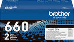 Cartuchos de tóner Brother Negro, Alto Rendimiento, TN660 2pack.