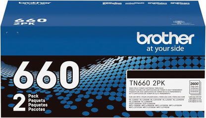 Cartuchos de tóner Brother Negro, Alto Rendimiento, TN660 2pack.