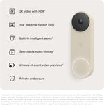 Timbre de Puerta Google Nest (Cableado, 3ª Gen), Audio de 2 vías.