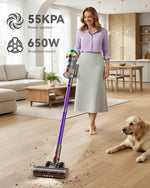 Aspiradora inalámbrica Uotkd P11, 55KPA antienredos, pantalla LED