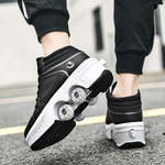 Patines Tipo Tenis Con Ruedas Ocultas Retráctiles EUR 38 25.3CM Negro