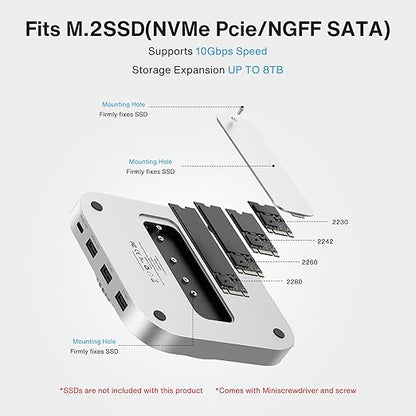 Base Dock IVANKY 13 En 1 Para Mac Mini M4 Con SSD NVMe HDMI 4K