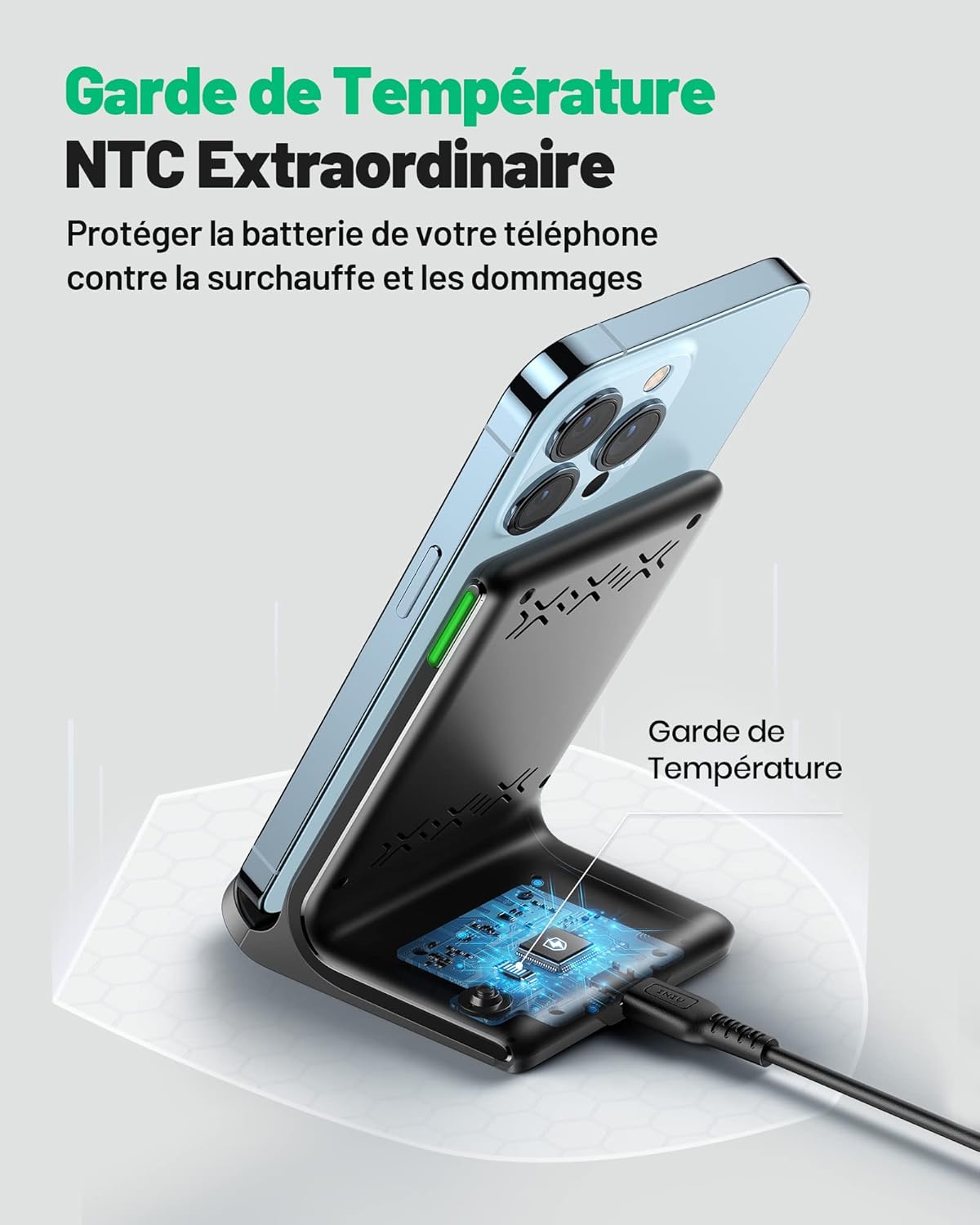 Cargador inalámbrico INIU WI-211 base de carga inalámbrica