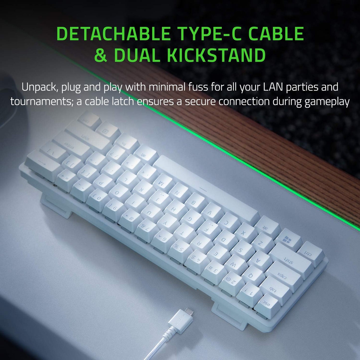 Razer Huntsman Mini 60% con cable Teclado mecánico para juegos, Switch purpple