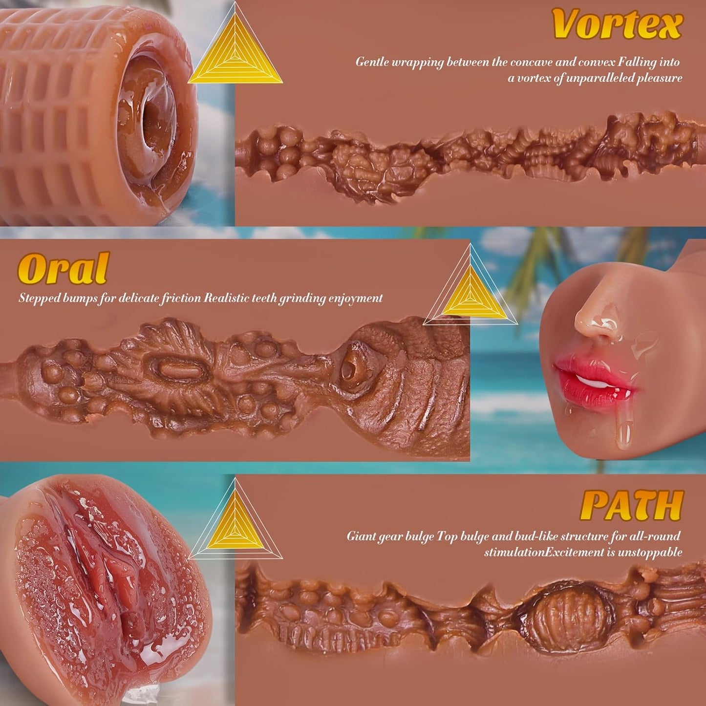 Juguete sexual masturbador masculino, 3pcs, tubos de bolsillo.