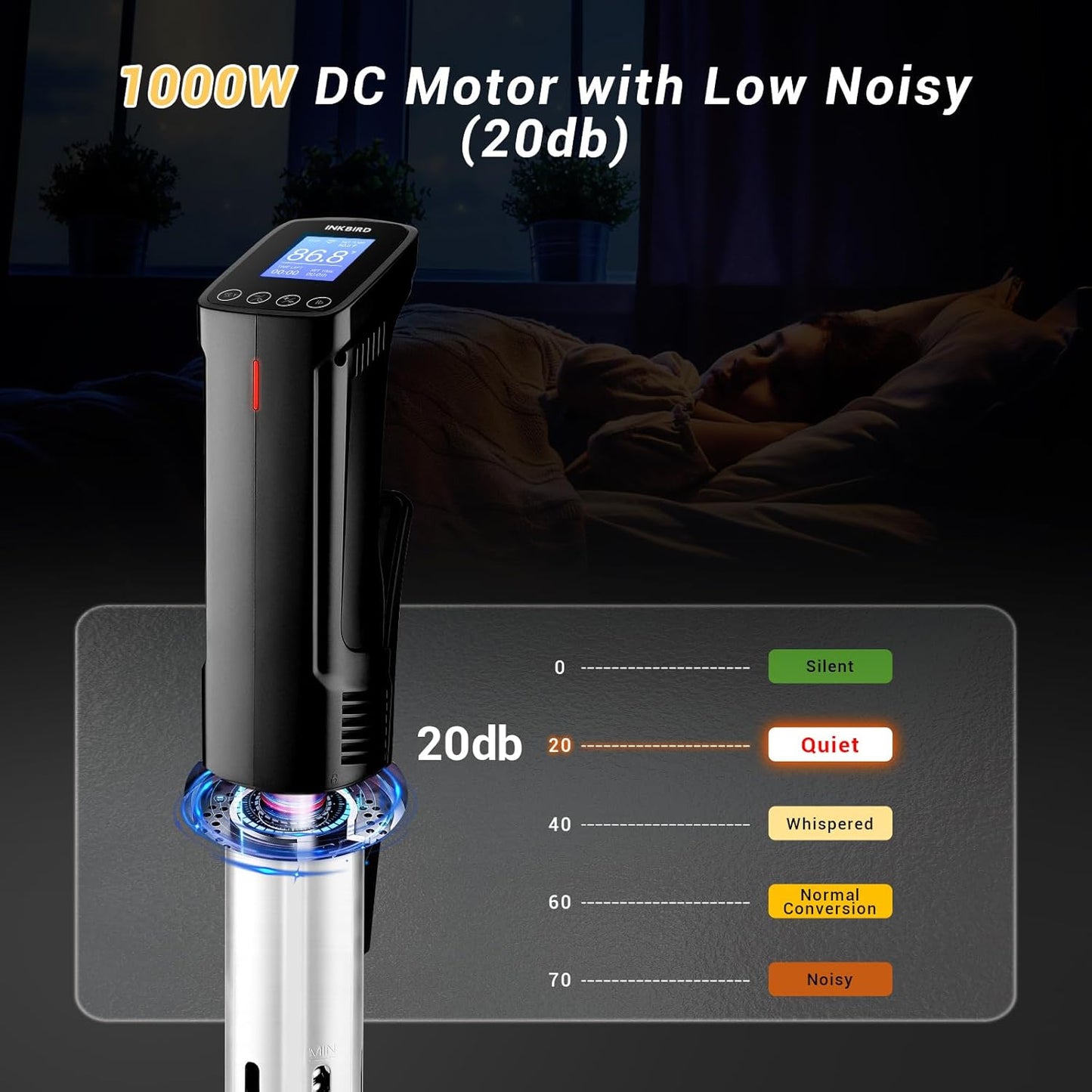Sous Vide Cooker, 1000 Watts Máquinas para Cocinar al Vacío, INKBIRD.