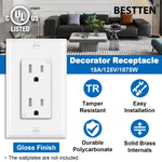 Tomacorrientes decorativas, 15A, uso residencial-comercial, 10PCS