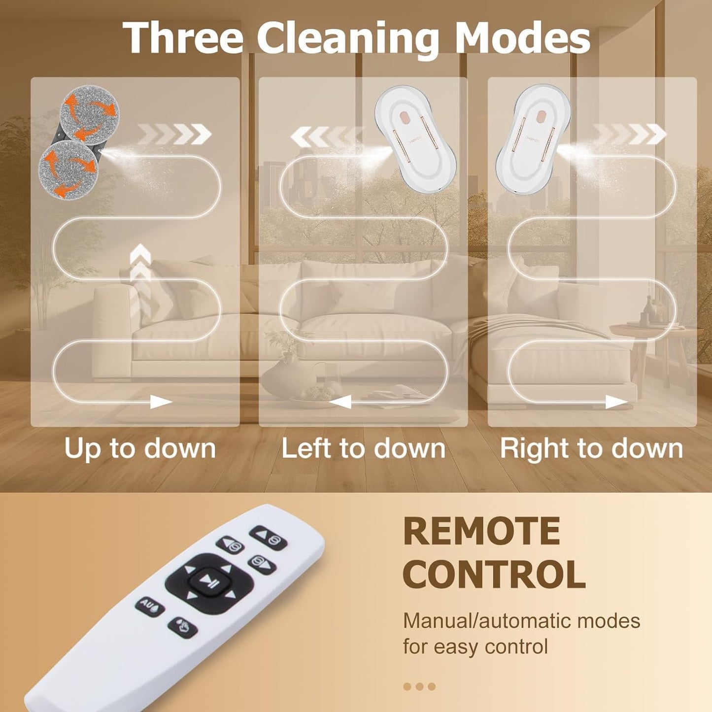 Robot limpiador de ventanas con doble pulverización de agua.(USADO)