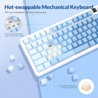 Rii RK805 Teclado Mecánico RGB TFT Bluetooth 2.4G
