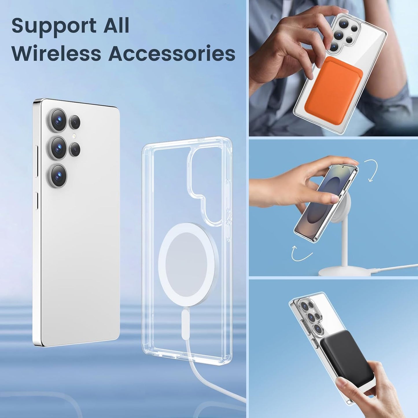 Funda magnetica para Samsung Galaxy S25 Ultra transparente