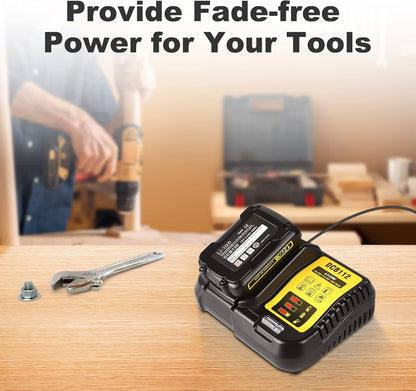 Kit de 2 baterías DCB120 de 3.0 A con cargador, compatible Dewalt.