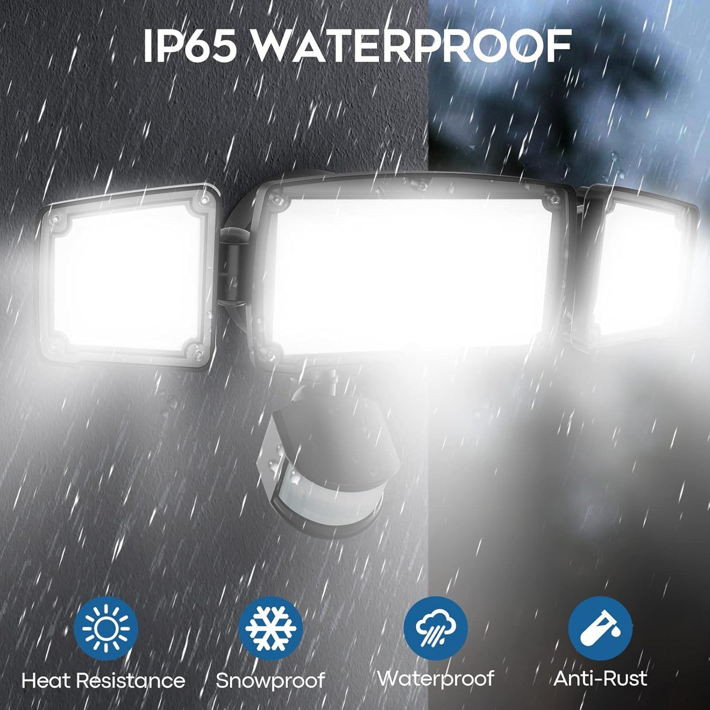 Paquete de 2 luces LED con sensor de movimiento para exteriores.