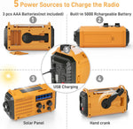 Radio portátil para Exteriores con luz de Flash y lámpara de Lectura.