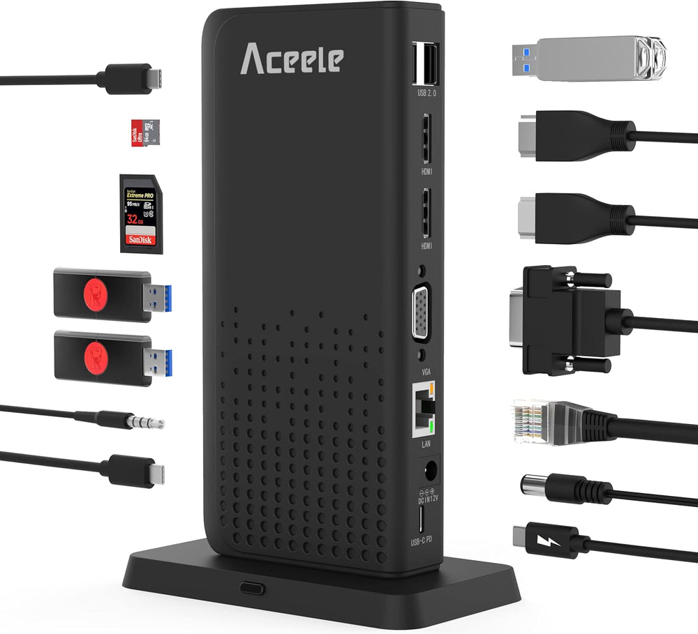 Estación de acoplamiento para portátil, Aceele concentrador USB/C.