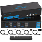 Conmutadores KVM, para triple monitor, 4 Puertos USB 3.0.