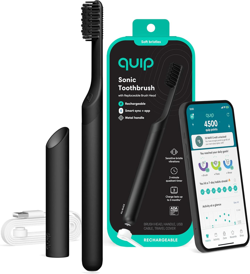 Cepillo de dientes sónico, inteligente, recargable, cerdas suaves.