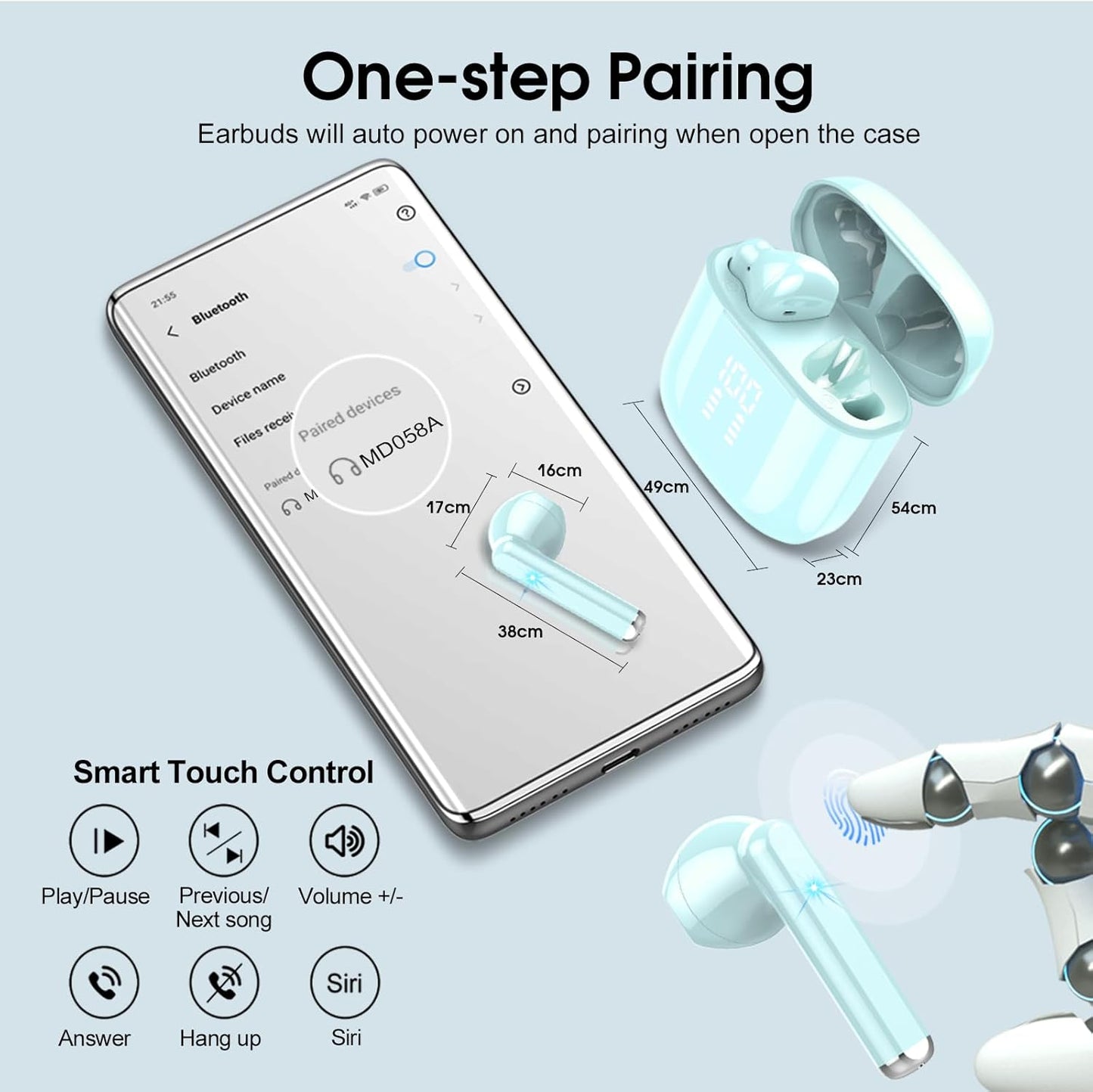 OYIB Auriculares Bluetooth 5.3 in-ear.