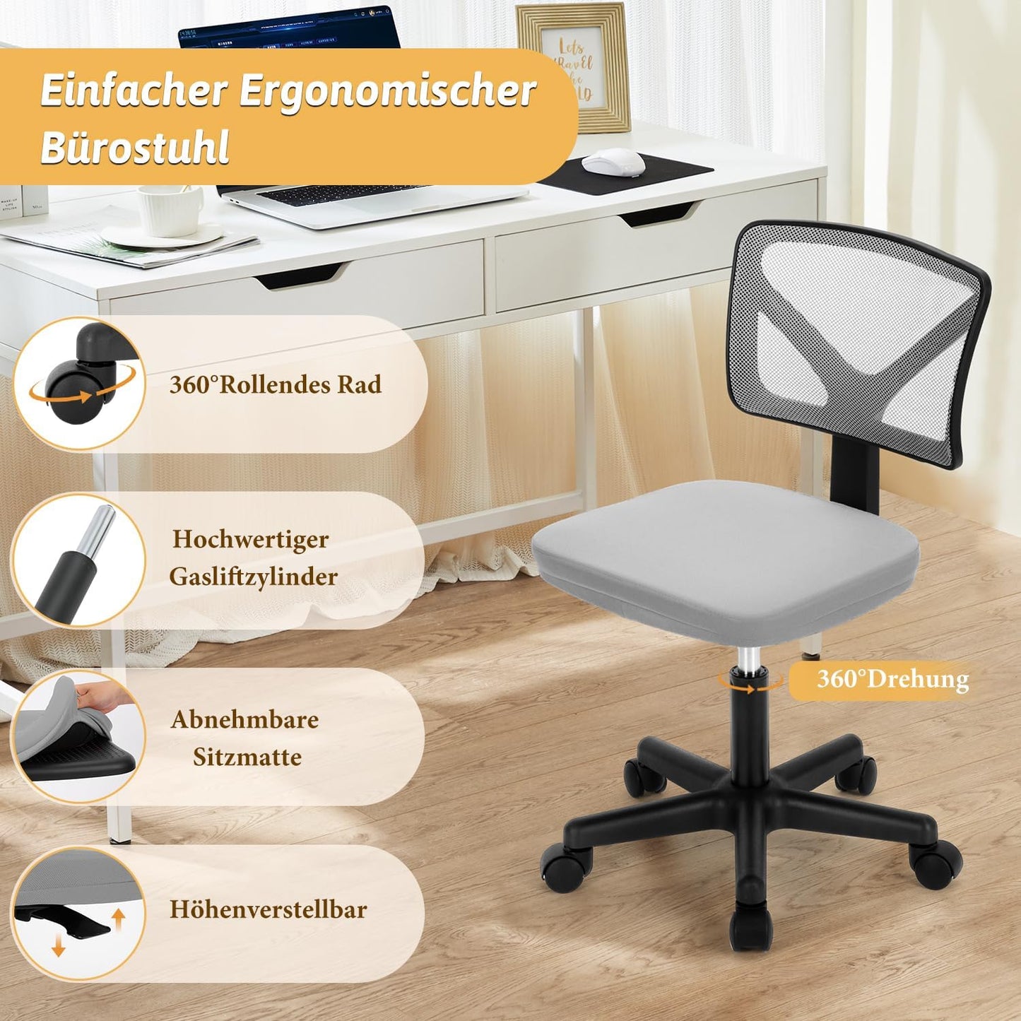 Silla de Oficina, Nailon Acero aleado Plástico Metal, DUMOS.