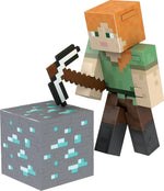 Mattel, Minecraft Diamond Figura de Acción Alex Coleccionable 5.5''.