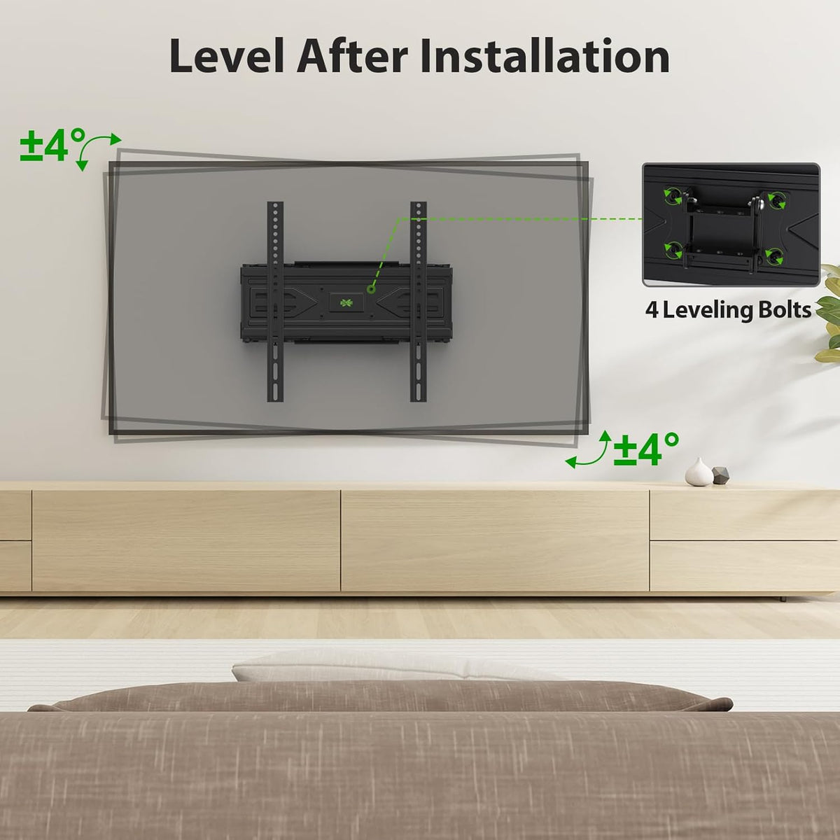 Soporte de pared USX Mount para TV con brazo articulado doble y pantalla montada — vista 4