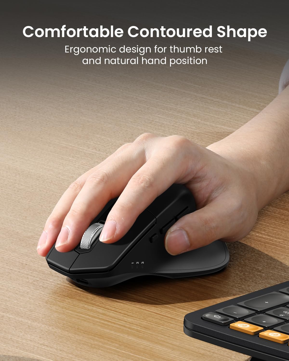 ProtoArc Teclado y mouse ergonómicos, Bluetooth, recargable. NEGRO