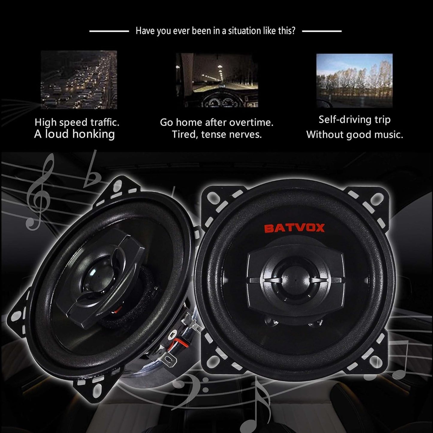 Altavoces coaxiales para audio de coche, con parrilla extraíble.