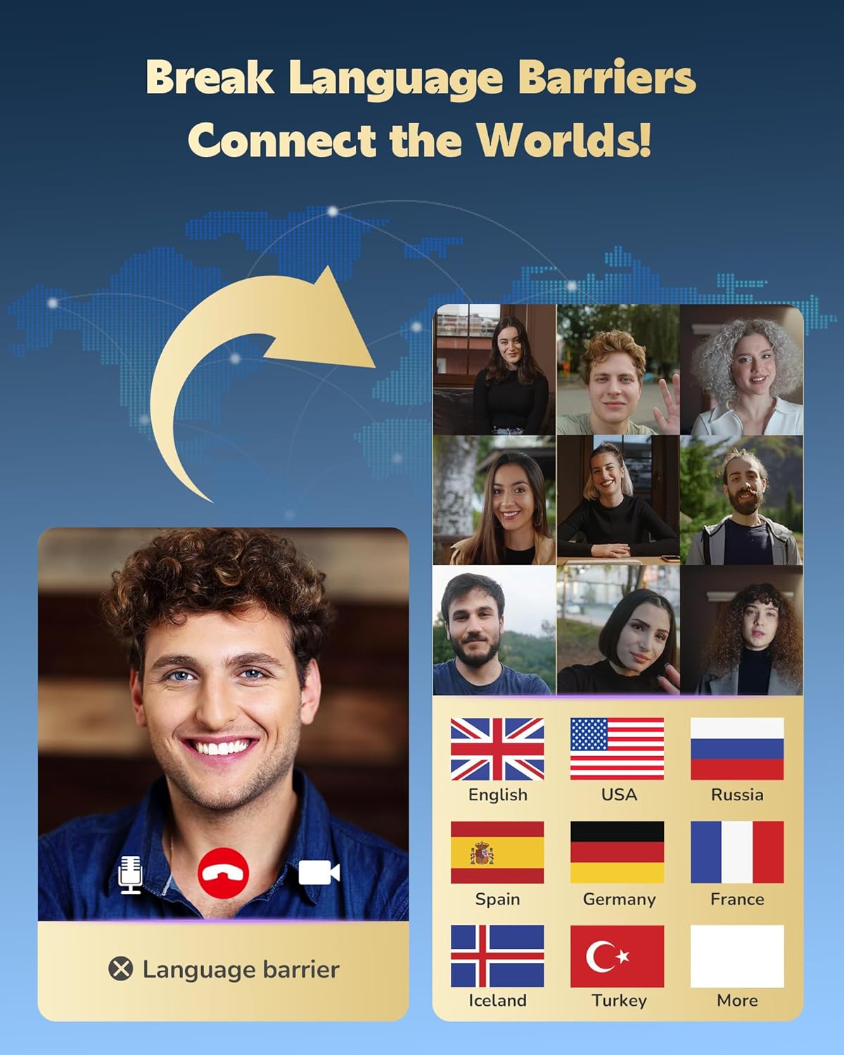 Auriculares con traducción de IA inalámbricos clip abierto