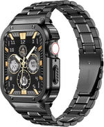 Correa de reloj, acero inoxidable, compatible con Apple Watch.